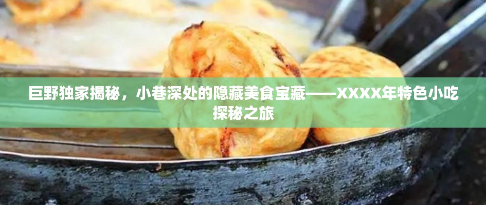 巨野独家揭秘,小巷深处的隐藏美食宝藏——XXXX年特色小吃探秘之旅