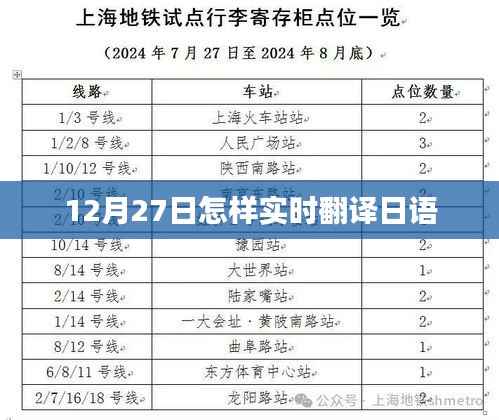 12月27日日语实时翻译攻略